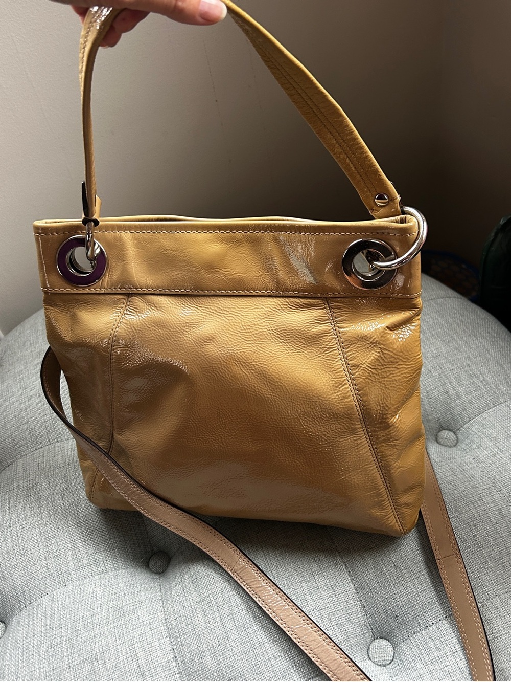 Coach Ashley Hippie F17953 Patent Leather Convertible Crossbody Bag Y2K - Picture 3 of 11
